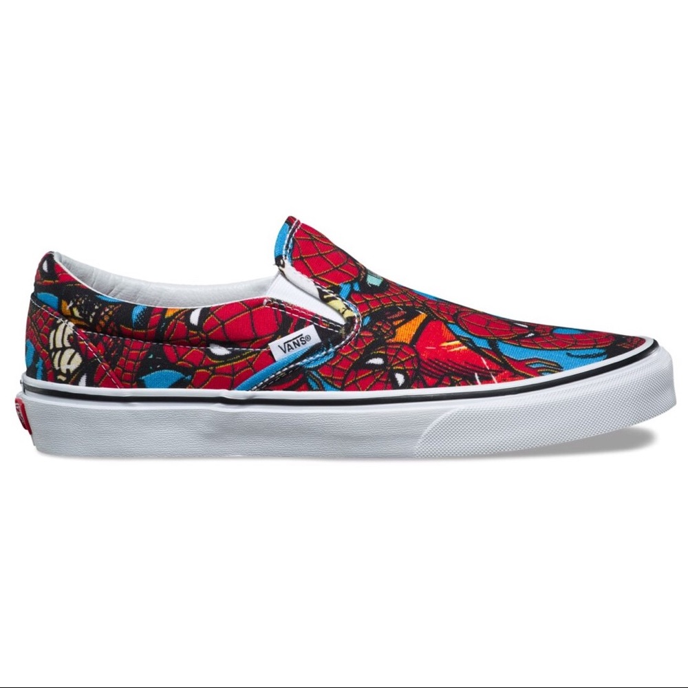 Vans Slip On Marvel Spider Man Black Red Men’s NEW - Picture 7 of 8